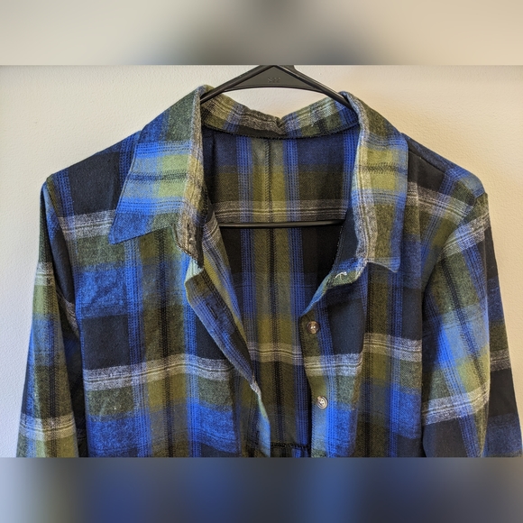 NIP LONG PLAID FLANNEL DUSTER - Picture 12 of 14